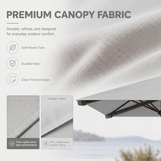 Cantilever Patio Umbrella, Large Square Outdoor Offset Umbrella with Aluminum Pole, 360-degree Rotation for Garden, Deck, Pool