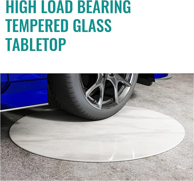 24" Round Tempered Glass Table Top, Marble Glass Surface Protector Heat & Scratch Resistant Multipurpose for Dining, Coffee, Restaurant, Office and End Table (Grey Marble Pattern, 24 Inch)