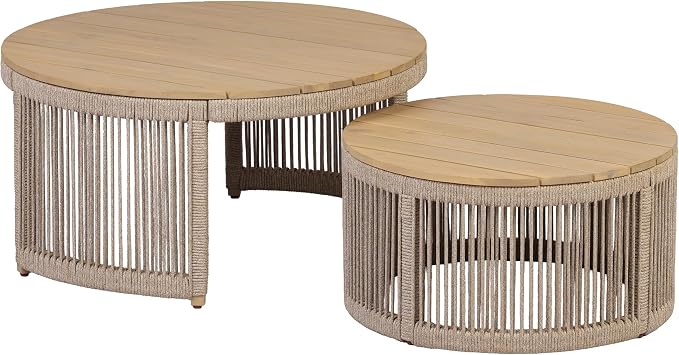 Christopher Knight Home Dalba 4-Seater Patio Furniture Set with Removable Cushion, 5 Piece Outdoor Acacia Wood Conversation Set, Wooden Outdoor Sectional Sofa Set, Beige+Light Teak