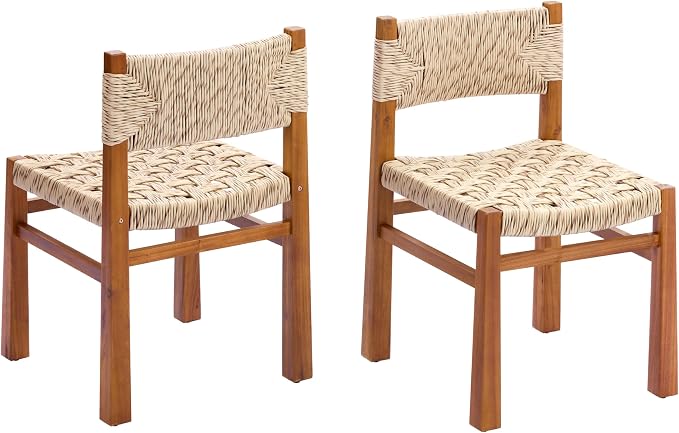 Christopher Knight Home Dudu 9-Piece Outdoor Dining Set Acacia Wood, Expandable Table with Umbrella Hole and 8 Wicker Chairs, Patio Dining Furniture Set for Garden/Backyard, Light Grey+Teak+Natural