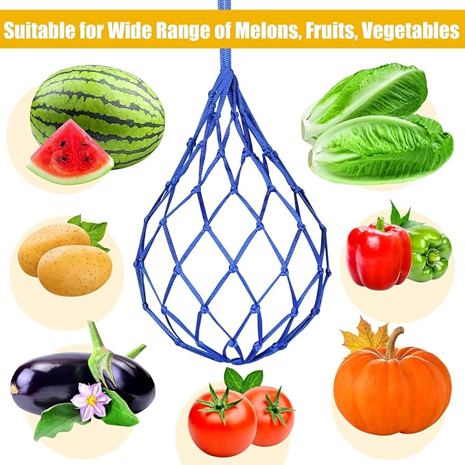 12 Pack Melon Hammocks Cradles, Melon Hammock Mesh Bags for Trellis, Heavy Duty Watermelon Nets with Hooks, Breathable, Durable & Easy - Install Fruit Support Net