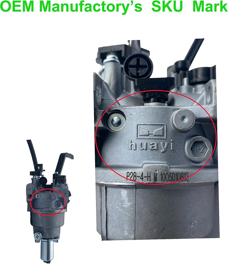 YAMAKATO Huayi P28-H-4 Dual Fuel Generator Carburetor Part# 47.131000.25 for Champion 439cc 100165 71530 100153 100155 Generator carb