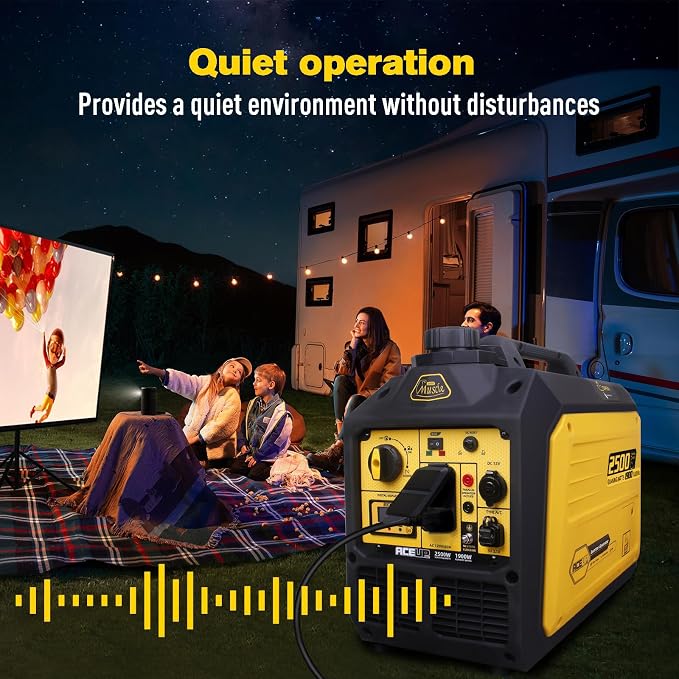 Aceup Energy 2500 Watt Gas Inverter Generator, Super Quiet Portable Generator for Home use, Camping, EPA Compliant