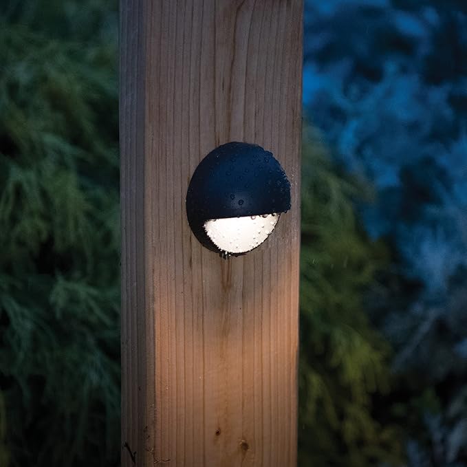 WAC Landscape Lighting, Round LED 12V Deck and Patio Light 2700K Warm Built-in LED in Bronze