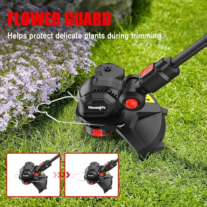 Cordless Weed Eater Compatible with Milwaukee M18 18V Battery(Tool Only), 12-Inch 3-in-1 String Trimmer with 8500RPM Upgraded Motor, Automatic Line Feed Weed Wacker for Lawn Edging and Mowing-Red