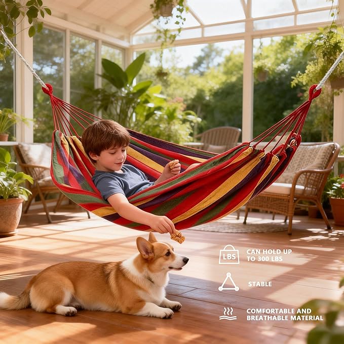 Outdoor Amacas Garden Camping Hammock,Hammock Portable with Carrying Bag for Patio Yard Garden Backyard Porch Travel ﻿