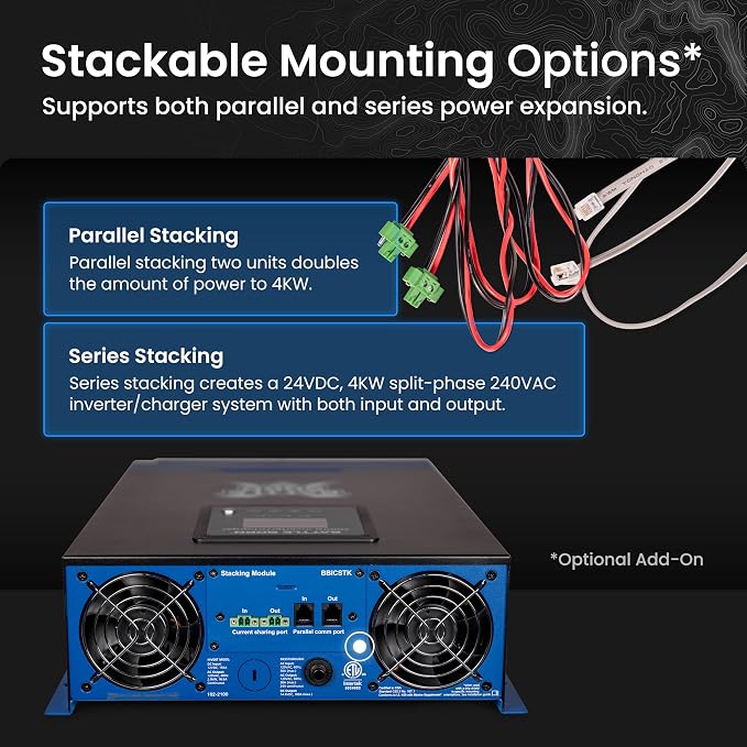 Battle Born 2000W Inverter/Charger - Pure Sine Wave AC Power with High Surge Capability - Built for RV, Marine, Solar, & Off-Grid Power Systems