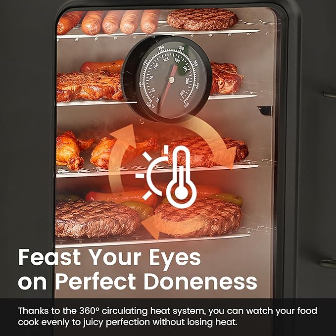 Vertical Lagre Propane Smoker with Cover & 4 Cooking Grates, Large Cooking Space, Heavy Duty & Weather-Resistant for Backyards,Smoke Ribs,Brisket,Chicken