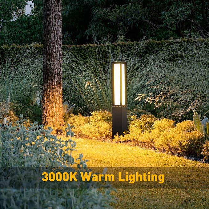 Landscape Path Light, Aluminum 8W 800LM Luxury LED Lighting, 32 Inches Modern Outdoor Bollard Lighting for Lawn, Patio, Courtyard and Driveway Decoration