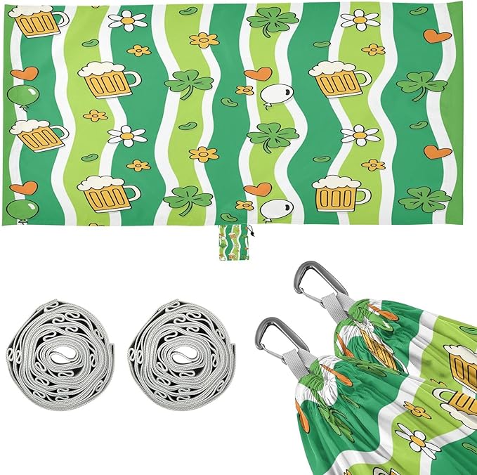 Hammocks for Outside St.Patricks Day Elements Camping Hammock Portable Hammocks with Tree Straps and Carry Bag Camping Accessories for Hiking Beach Outdoor
