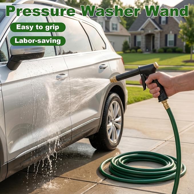 Jet Nozzle Power Washer for Garden Hose, 2026 New 4 Mode Pressure Washer Wand with Soap Dispenser and Quick Connectors for Car Washing Patio Driveway Outdoor Cleaning