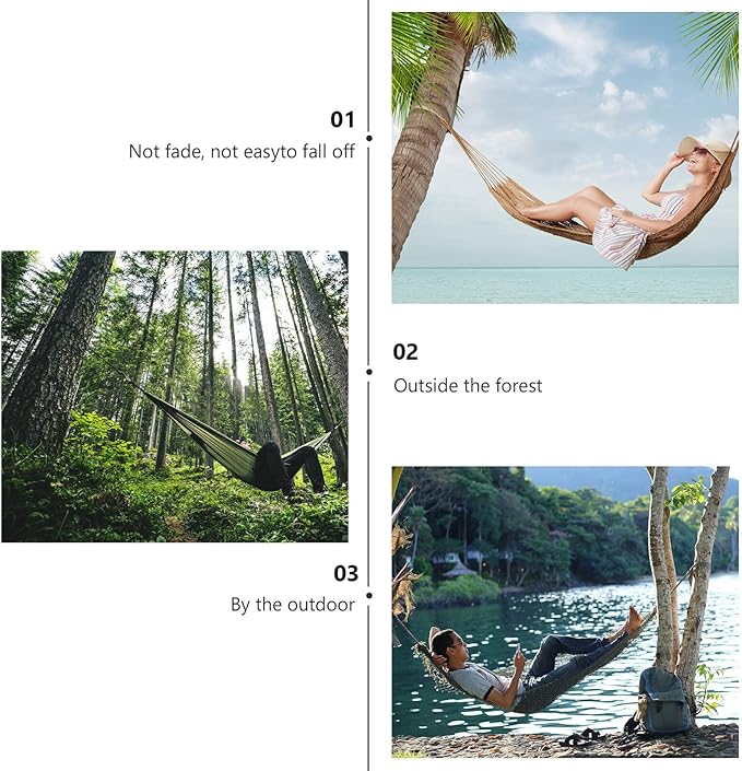 Single Person Canvas Hammock Outdoor Swing Rainbow Striped Portable Leisure Swing with Anti-tip Design, Red Cotton Fabric Suitable for Patio and Camping