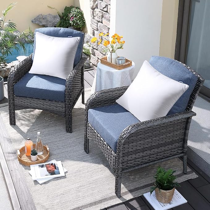 Outdoor Pillows 20x20 Set of 2 Water Resistant Throw Pillow Inserts | Square Waterproof Pillows, Convenient Zipper Design, Fluffy & Supportive, Decorative Pillow for Patio Porch & Couch