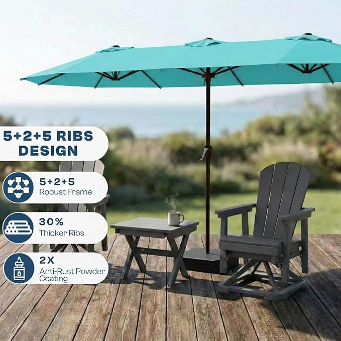 15FT Large Patio Umbrella with Base Included