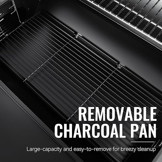 Royal Gourmet CC2036F Barrel Charcoal Grill with Offset Smoker, Outdoor BBQ Grill with 1200 Sq. In. Grilling Area for Large Event Gathering, Black