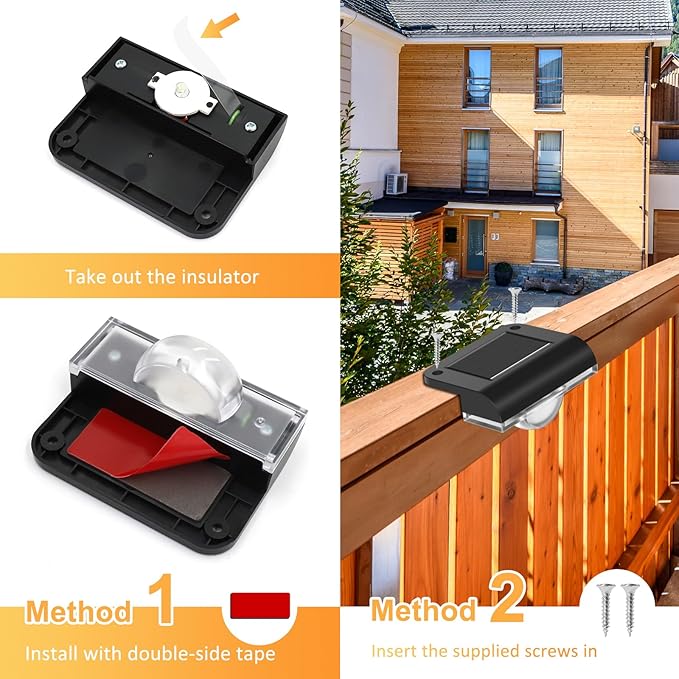 AGOTD Solar Stair Lights Outdoor Waterproof, 8 Pack Solar Step Lights for Outside Warm White Deck Lighting for Step, Stair, Porch, Railing, Patio, Yard, Front Door, Sidewalk, Poolside, Balcony