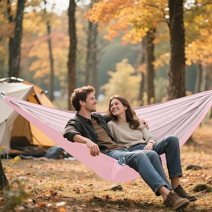 Pink Solid Color Pure Plain 330lb Capacity Hammocks with Portabl Carry Bag Indoor Hammock for Indoor Outdoor Patio sillas para acampar