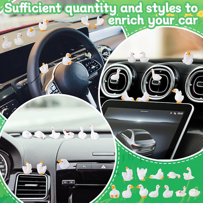 48Pcs Mini Resin Gooses Figurines 12 Styles Small Resin Geese | Garden Goose Accessories for Party Favors Bag Fillers Dollhouse Decor