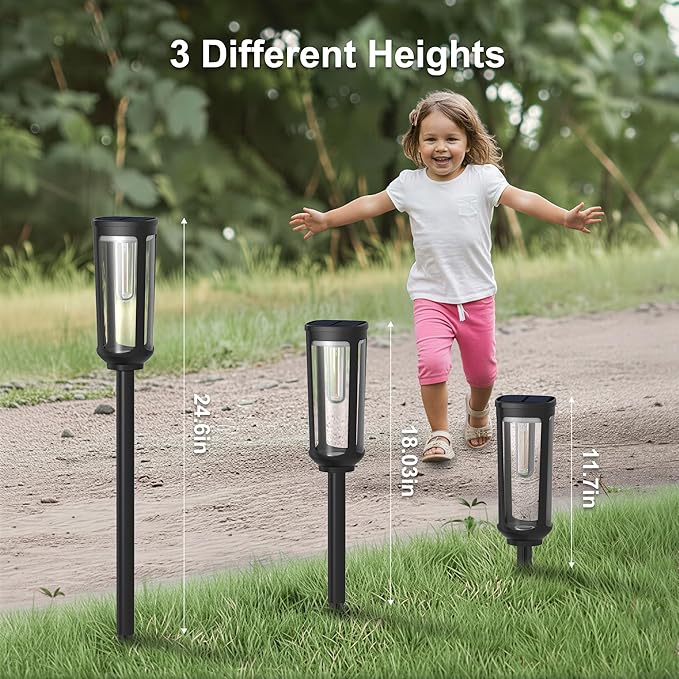 Solar Pathway Lights Outdoor,12 Pack Warm Garden Lights Solar Powered Waterproof IP65,Auto On/Off Outdoor Light for Lawn Patio Walkway Driveway Decor Landscape Lighting