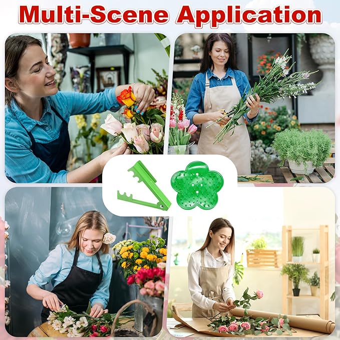 M METERXITY 1-Set Rose Thorn Stripper Tool, Plastic Metal Rose Stem Leaf Thorn Stripper for Bouquets Pruning Branches/Floral Arrangement, Flower Stripping Tool Remove Kit [Green]
