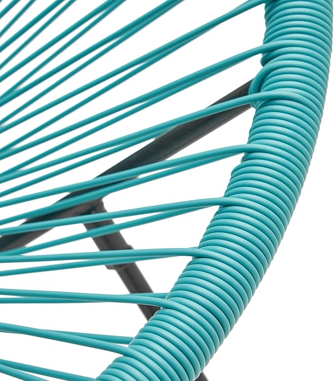Christopher Knight Home Outdoor Hammock Weave Chair with Steel Frame (Set of 2) - Teal and Black Finish