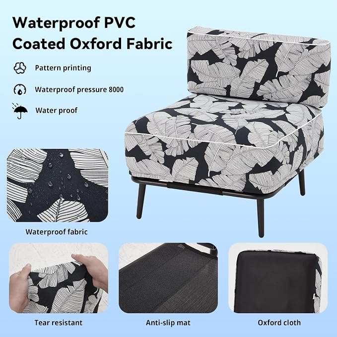 MELLCOM Inflatable 4 Pieces Sofa Set, All-Weather Waterproof Pool Furniture Set for Patio Beach Yard Poolside