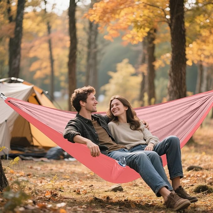 Watermelon Red 330lb Capacity Camping Hammocks with Hanging Rope Hanging Hammock for Outside Patio Garden hamacas para adultos con soporte