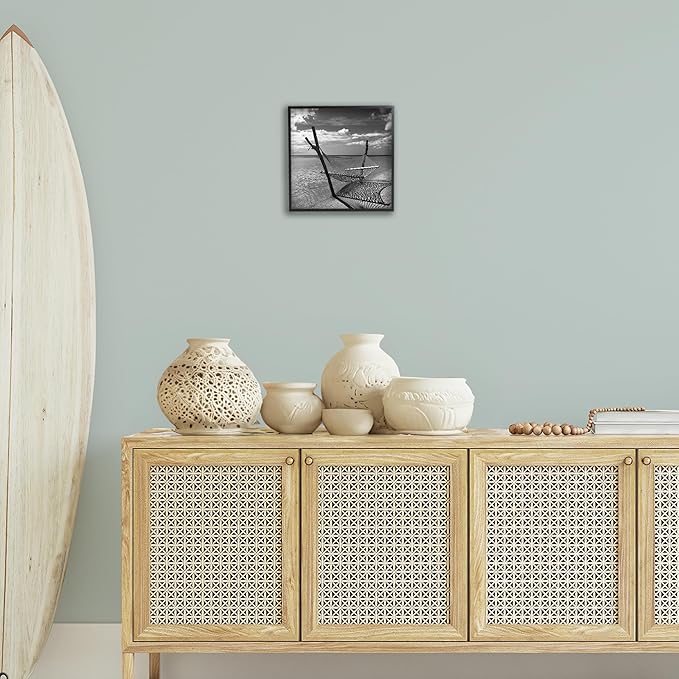 Stupell Industries Windward Beach Hammock Framed Giclee Art Design by Noah Bay