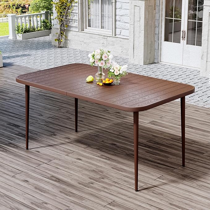 JEAREY 5-Piece Patio Dining Set, Outdoor Table and 4 Chairs, All-Weather Furniture for Lawn, Garden, Backyard, Poolside, Coffee