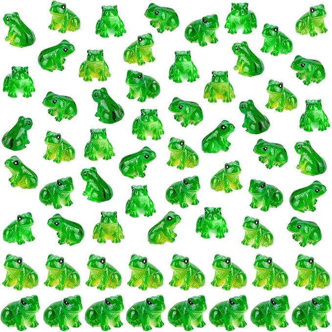 120 PCS Mini Resin Frogs Green Frogs Figurines for Model Fairy Garden | Model Fairy Garden Miniature Moss Landscape Display, DIY Terrarium Crafts, Home Decor, Hiding Game