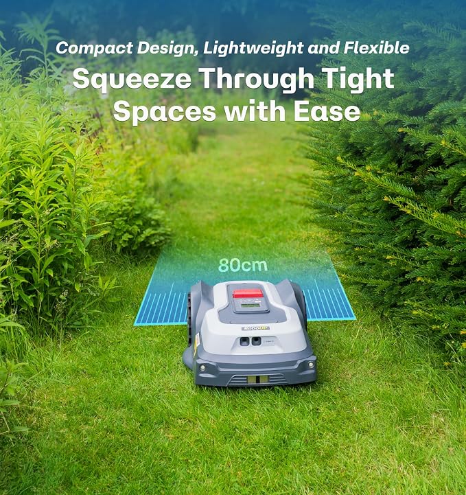 T1200Pro Wire-Free Robot Lawn Mower with RTK Extension Cable, Automatic Robot Mower for 0.37 Acre, RTK+Vision, AI Obstacle Avoidance, Adjustable Cutting Height Multi-Zone Mowing Robotic Mower