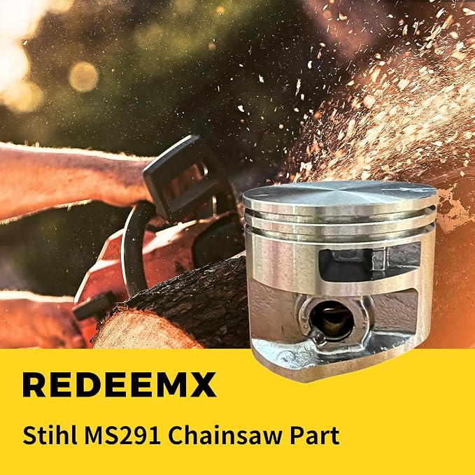 47MM MS291 Piston And Rings Assembly Kit Compatible With Stihl MS291 Chainsaw Part Replaces 1141 030 2011