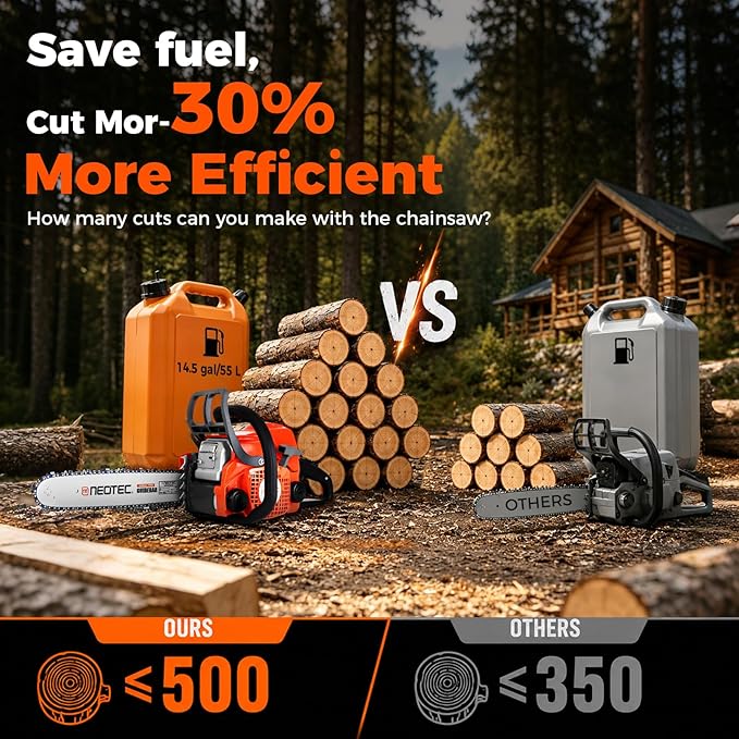 31.8cc Gas Chainsaw, 14 Inch Top Handle Chain Saw, Ergonomic Gas Powered Saw for Home & Outdoor Wood Cutting Tasks, NS832