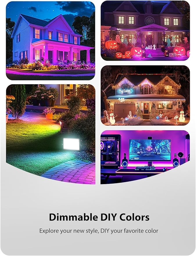 Onforu 30W LED Flood Light Outdoor with Remote, Color Changing RGBW Floodlight, 2700K Warm White IP66 Stage Lighting Indoor Uplights for Events, Uplighting for Party 4 Pack