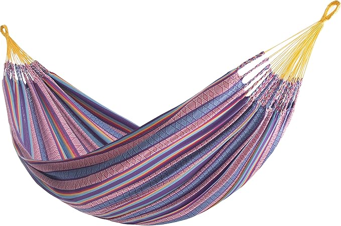 Vivere Latin Hammock Collection – Vibrant 100% Cotton Double Hammock, Supports 2 Adults - 450 lb Capacity (Fiesta)
