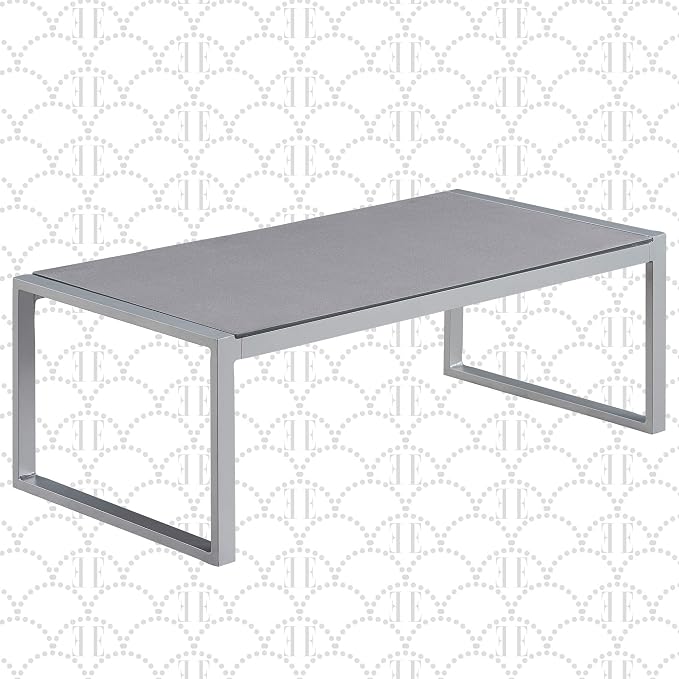 Elle Decor Tropez Mesh Outdoor Patio Furniture Collection with Metal Frame Coffee Table, Gray