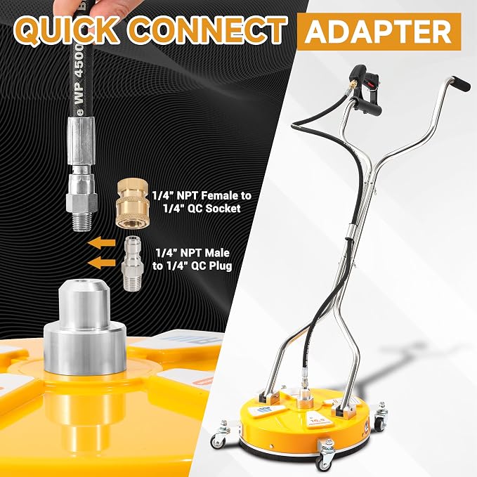 RIDGE WASHER Power Washer Surface Cleaner, 16.5 Inch Surface Cleaner with Dual Handle, Pressure Washer Surface Cleaner with 4 Wheels for Cleaning Driveways, Sidewalks, Patios, Decks, 4000 PSI