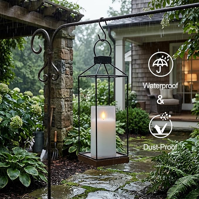Homemory 3"×6" Battery Candles with Remote & Timer, White Acrylic Realistic Flickering LED Pillar Candles, Waterproof Fake Candle for Home and Lantern Decor, Set of 2