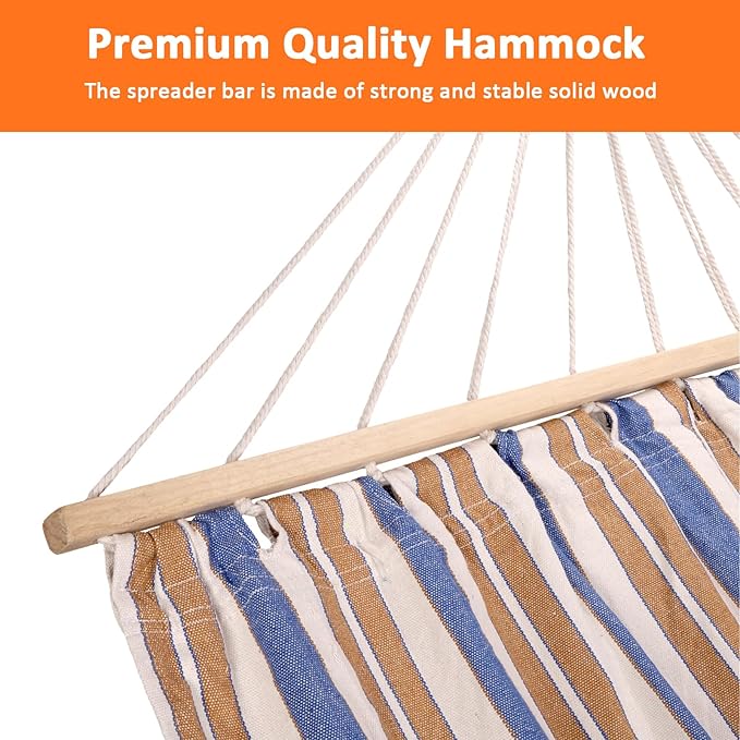 Hammocks Double Hammock with Curved Spreader Bar 770 lbs 114x59in Portable Camping Hammock with Carrying Bag Tree Straps for Backyard Outdoor Beach Patio