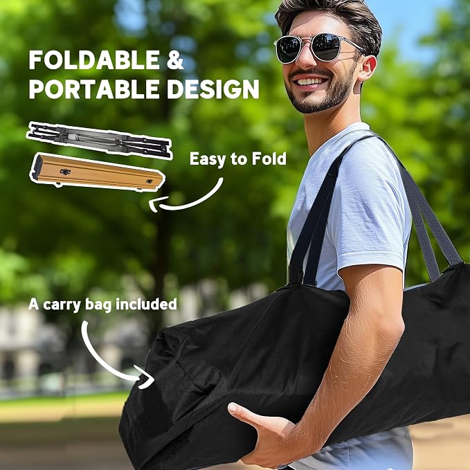 Outsunny 3ft Portable Camping Table with Storage Bag, Adjustable Height Aluminum Small Folding Table, Lightweight Picnic Table with Carry Bag for Outdoor Picnic BBQ Backyards Beach, Brown