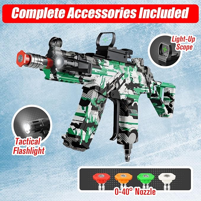 MP5S Pressure Washer Gun with Swivel - 3000 PSI High Pressure Spray Gun with 3/8" Quick Connect Plug Inlet, Foam Cannon Compatible Power Washer Handle for Car, Home & Outdoor Cleaning (Cyan)