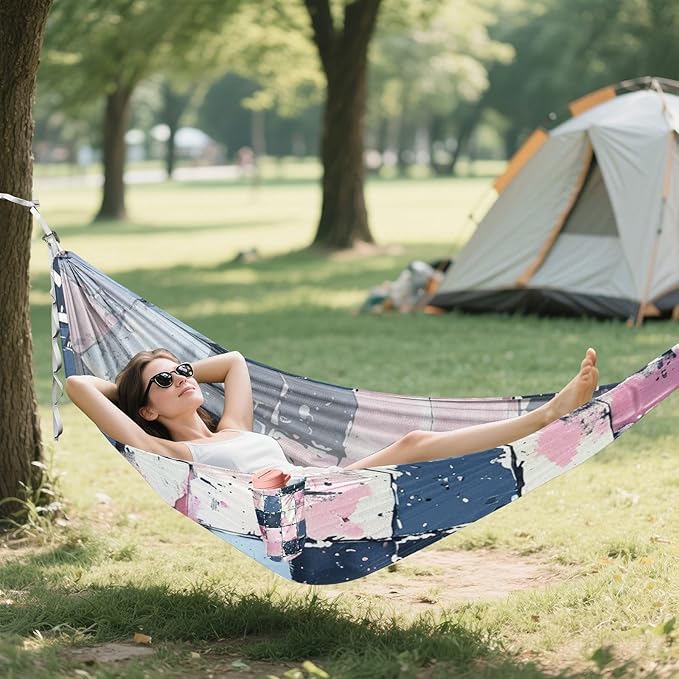 A Seamless Pattern of Blush and White 330lb Capacity Camping Hammock Indoor Hammock for Patio Backyard Lounge Base Base para hamacas para adultos