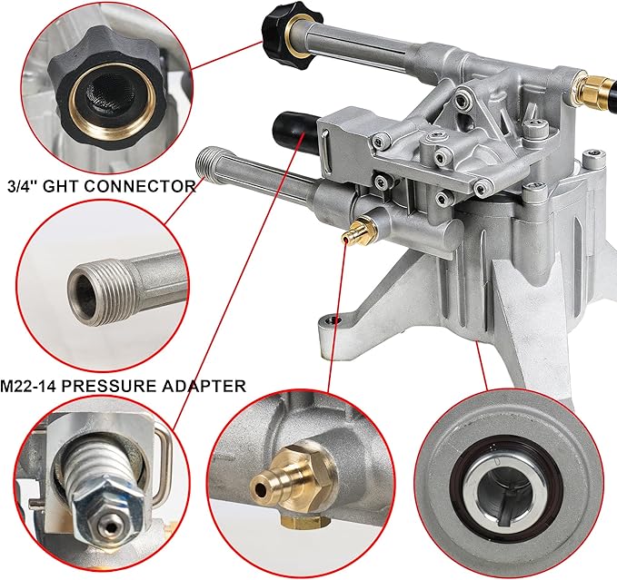 Hourleey 7/8" Shaft Vertical Pressure Washer Pump, 3000PSI 2.5GPM, Replacement Washer Pump, Compatible with Brute, Craftsman, Homelite