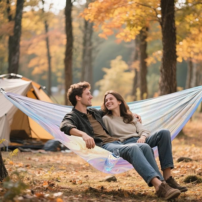 Hammocks for Outside Colorful Swirls Camping Hammock Portable Hammocks with Tree Straps and Carry Bag Camping Accessories for Hiking Beach Outdoor