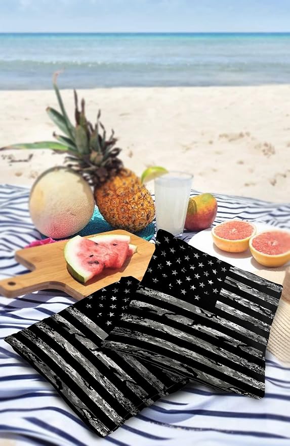 Outdoor Pillows 26x26 Waterproof Outdoor Pillow Covers, Camo Polyester Throw Pillow Covers Garden Cushion Decorative Case for Patio Couch Decoration Set of 2, America US Flag
