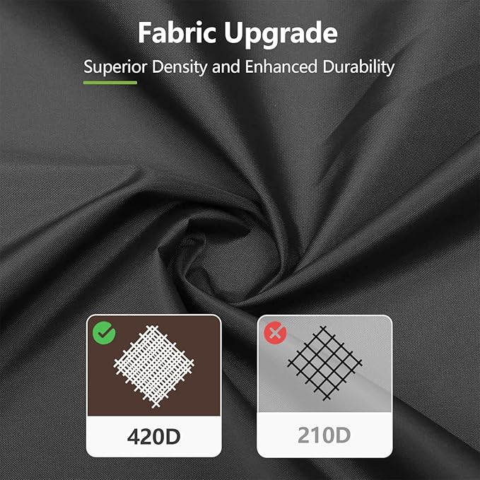 RICHIE Patio Furniture Covers, Waterproof Outdoor Table and Chair Set Cover, Rectangular Dining Table Cover, 72" L x 44" W x 28" H, Black