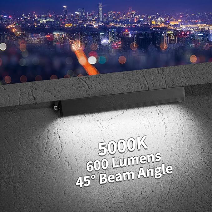 8-Packs 5W 12inch LED Hardscape Paver Lighting,12V AC/DC Low Voltage Retaining Wall Lights,Landscape Lighting,5000K Daylight White Outdoor Step Light,50,000 Hours Lifespan-Black