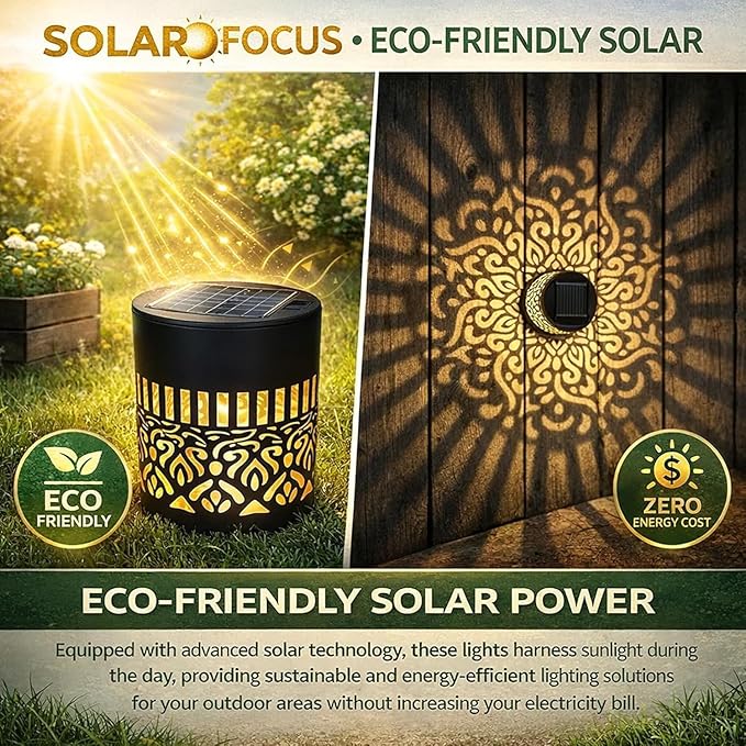 Decorative Solar Mandala Lights, 2026 New Mandala Solar Lights Outdoor, Mandala Theme Waterproof Fence Light, Shadow Projection Landscape Lighting for Backyard,Patio,Walkway,Lawn,Porch Decor (#C,6)