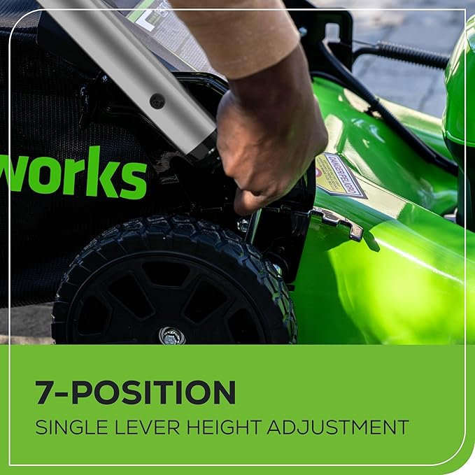 Greenworks 80V 21" Brushless Cordless (Push) Lawn Mower (LED Headlight + Aluminum Handles), 4.0Ah + 2.0Ah Battery and Rapid Charger Included (75+ Compatible Tools)