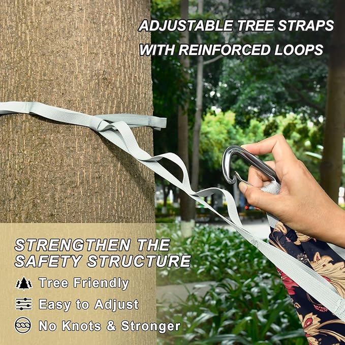 Camping Hammock Outdoor Hammocks for Outside Paisley India Beach Trees Portable Lightweight with Pockets Tree Straps Indoor